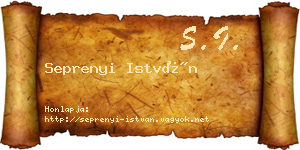 Seprenyi István névjegykártya